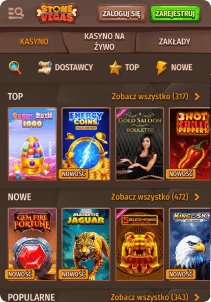 StoneVegas casino mobile screen slots casino