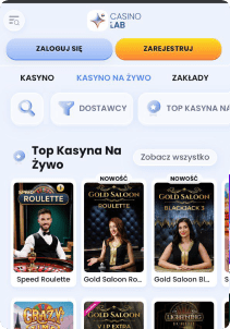 CasinoLab mobile screen live games