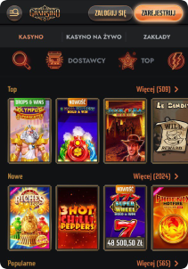 Gransino Casino mobile screen slots games