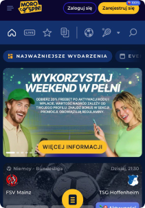 MoroSpin Casino mobile screen sports