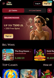 SpinogambinoSpin Casino mobile screen maine page