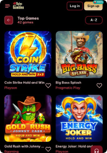 SpinogambinoSpin Casino mobile screen slots game