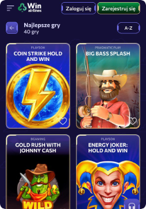 WinAirlines Casino mobile screen slots games