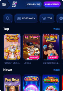 Boomerang Casino mobile screen slots games