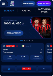 Boomerang Casino mobile screen sports