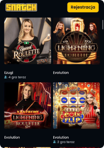 Snatch Casino mobile screen live games