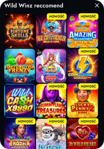 WildWinz Casino mobile screen slots games