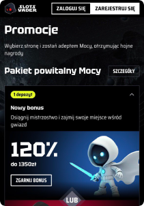 SlotsVader Casino mobile screen promotions