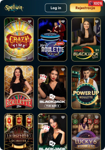 SpellWin Casino mobile screen live games