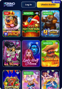 Trino Casino mobile screen slots games