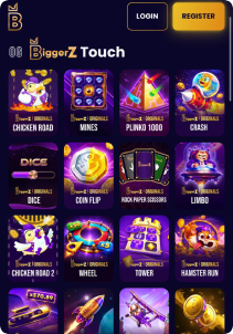 BiggerZ Casino mobile screen slots games