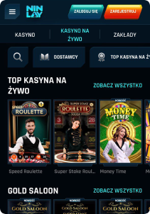 Ninlay Casino mobile screen live games