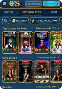 Casea casino screen3 live games