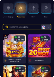 SlotsGem Casino mobile screen slots games