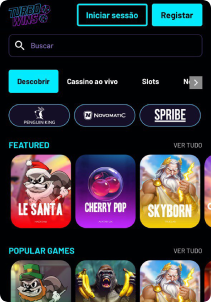 TurboWin Casino mobile screen slots games