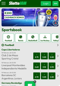 SlottoJam Casino mobile screen main page