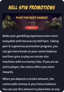 Hellspin casino mobile screen promotion