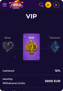 iWild casino mobile screen vip promotions