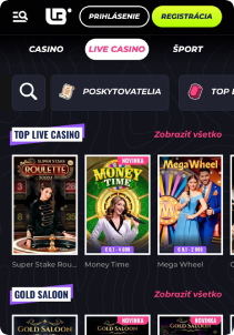 Lunubet casino mobile screen live games